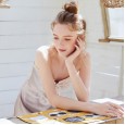 Yaoting explosion silk pajamas ladies summer lace sling long home service DQ636