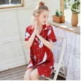 Pajamas silk pajamas ladies spring and summer sexy nightdress pajamas home service SQ1111