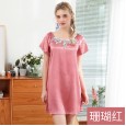 Yaoting explosion silk ladies nightgown summer sexy short-sleeved nightdress female summer SQ1023
