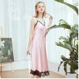 Pajamas silk sexy pajamas women summer long section simple suspenders night skirt home service CQ1178