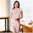 Yao Ting silk sexy nightdress ladies summer lace short-sleeved silk pajamas ladies summer home service