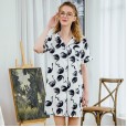 Yaoting small fresh silk ladies pajamas spring and summer sexy nightdress pajamas home service SQ1210
