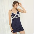 Yaoting silk sexy suspenders nightdress ladies summer lace suspenders home service DQ835