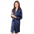 Yaoting silk loose one-piece ladies nightgown summer silk shirt ladies long pajamas home service STZ673