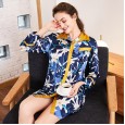 Yaoting fashion silk sexy ladies nightdress summer silk shirt feminine pajamas home service SQ590