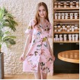 Yao Ting basic silk sexy ladies night skirt summer silk shirt feminine pajamas home service SQ797
