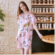 Yao Ting basic silk sexy ladies night skirt summer silk shirt feminine pajamas home service SQ797