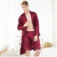 Silk pajamas men's spring and summer single shorts pajamas home service DK1342