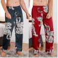 Yaoting silk pajamas men's spring and summer single trousers pajamas home service CK1080
