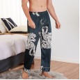 Yaoting silk pajamas men's spring and summer single trousers pajamas home service CK1080