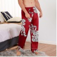Yaoting silk pajamas men's spring and summer single trousers pajamas home service CK1080