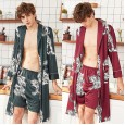 Pajamas silk pajamas summer men's shorts nightgown home service two-piece suit 1076 1077