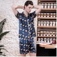 Yaoting classic silk couple pajamas ladies spring short-sleeved shorts home service suit 726 727