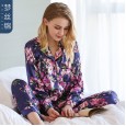 Spring and summer summer new pajamas ladies long-sleeved trousers simulation silk suit thin sexy home service