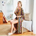 New simulation silk wedding pajamas silk ladies spring and autumn summer long morning robe home pajamas