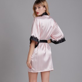 Pajamas ladies spring and summer new thin section F simulation silk sexy night robe bathrobe new morning robe home service YT