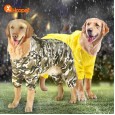 Golden retriever hooded raincoat dog Samoyed medium-sized large dog-side animal husbandry poncho all-inclusive four-foot pet big dog clothes