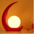 Creative moon resin personality bedroom bedside lamp modern minimalist living room decoration study table lamp