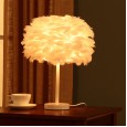 Feather table lamp bedroom bedside lamp Nordic creative personality stylish warm romantic romantic warm light Korean modern minimalist