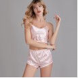 Version of silk sexy pajamas ladies summer wrap chest shorts two-piece suit home service thin section YT