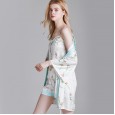 Pajamas ladies spring and summer silk sexy suspenders nightgown home service ladies three-piece suit can be worn outside YT