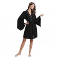 New products spring and summer summer pajamas ladies long-sleeved sexy simulation silk gown home service home service DL