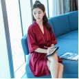 Summer pajamas short-sleeved nightgown shorts thin section simulation silk ladies home service women's suspenders shorts three-piece suit