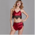 New silk sexy pajamas female summer hot temptation lace sexy underwear two-piece suit home YT