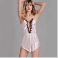 New sexy pajamas female summer silk fun deep V lace hot temptation Siamese home service YT