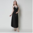 Spring and autumn summer simulation silk pajamas women's lace sexy V-neck long suspenders nightdress home service generation DL