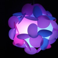 Five-sided ball color film combination round lampshade environmental protection simple home lighting lampshade