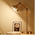 Nordic solid wood reading table lamp eye protection simple creative net red office study bedroom bedside iron table lamp