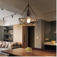American country hemp rope industrial wind retro wrought iron chandelier diamond bird cage creative loft bar restaurant chandelier