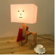 Bedroom table lamp modern minimalist solid wood fabric bedside warm Nordic personality wedding room creative warm light