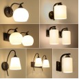 Bedside wall lamp American bedroom lamp wrought iron lamp retro hotel wall lamp room corridor porch aisle lamps