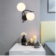 Modern minimalist double head wall lamp bedroom bedside lamp creative guest room balcony corridor lamp aisle stairs restaurant wall lamp