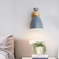 Bedside lamp Nordic bedroom modern minimalist macaron background wall creative led living room creative prop wall lamp