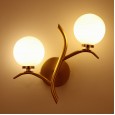 Golden simple European LED wall lamp balcony aisle TV wall lamp bedroom bedside lamp modern atmosphere