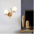 Golden simple European LED wall lamp balcony aisle TV wall lamp bedroom bedside lamp modern atmosphere