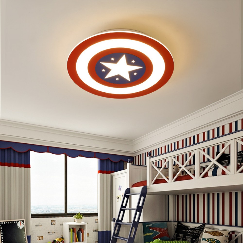 Children's room lamp room bedroom lamp led Captain America ceiling lamp modern minimalist lamps