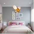 Nordic children's room chandelier simple modern creative restaurant bar stained glass girl princess bedroom lamps