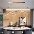 Dining room chandelier light luxury creative bar personality living room minimalist Nordic style stainless steel circle art modeling lamps