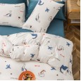 Nordic minimalist knitted cotton bed four-piece set Tianzhu cotton cotton double bed single quilt cover 1.5 / 1.8m bed