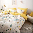 Spring and summer cartoon fresh series four-piece cotton four-piece bed linen bedding set for