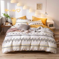 Net red models Nordic style cotton four-piece cotton bedding dormitory bed sheets single quilt three-piece