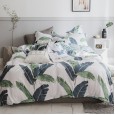 Green plant cotton four-piece large leaves fresh simple bed linen double quilt monstera spring summer Nordic style bedding