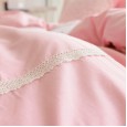 Cotton Korean Princess Princess Skirt Four Piece Suite Solid Color Romantic Lace Quilt Sheet Bedding