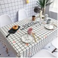 Nordic fabric small fresh and simple tablecloth lattice marble pattern cotton and linen table cloth long table