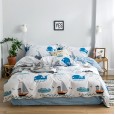 Age-reducing cartoon 13372 cotton printing four-piece double bed set quilt cover bed sheet