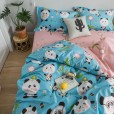 Age-reducing cartoon 13372 cotton printing four-piece double bed set quilt cover bed sheet